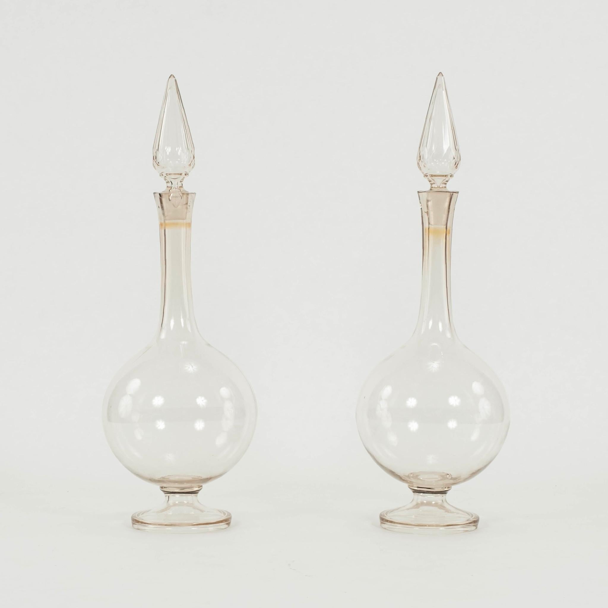Pair 19th Century Apothecary Pharmacy Glass Carboys For Sale 1