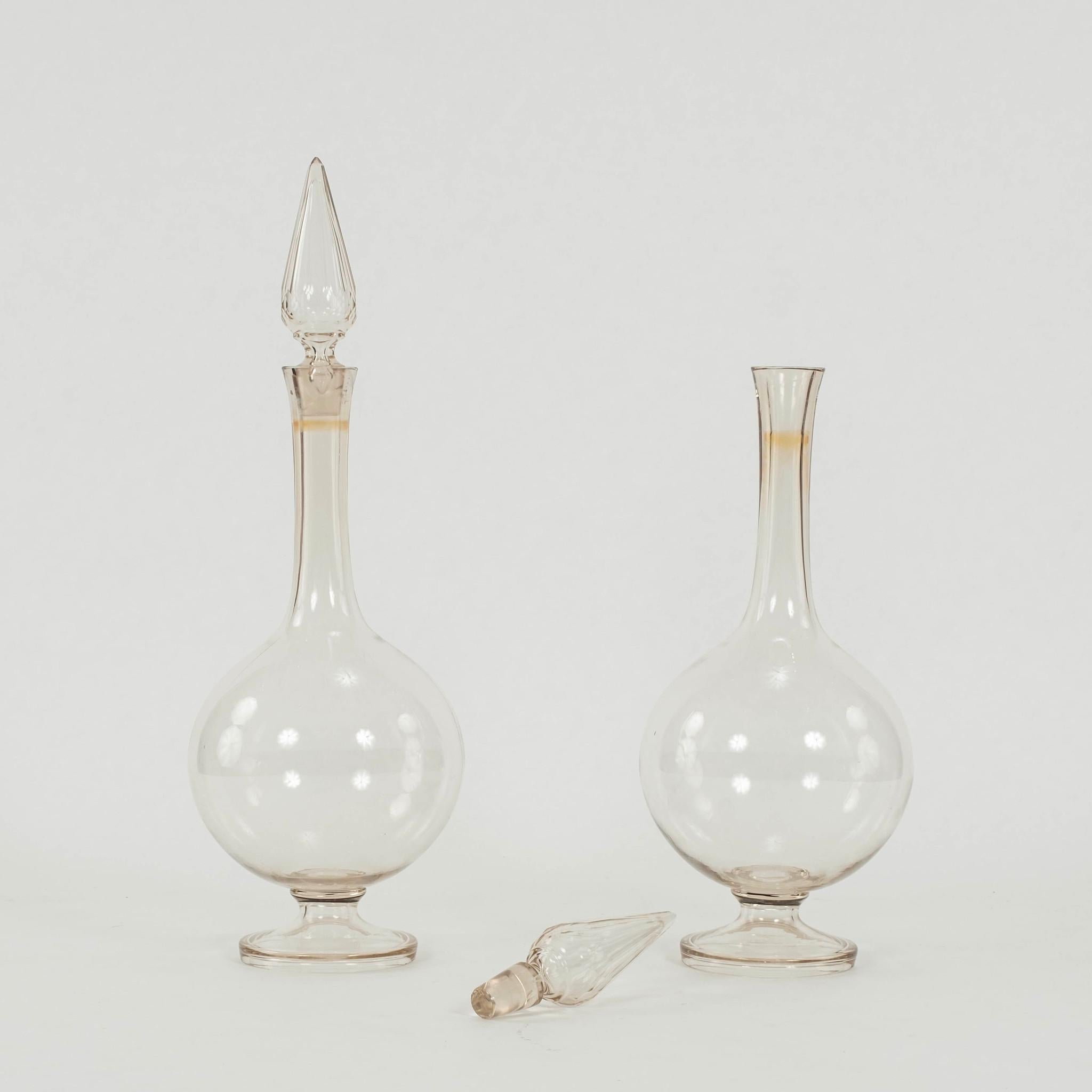 Pair 19th Century Apothecary Pharmacy Glass Carboys For Sale 3