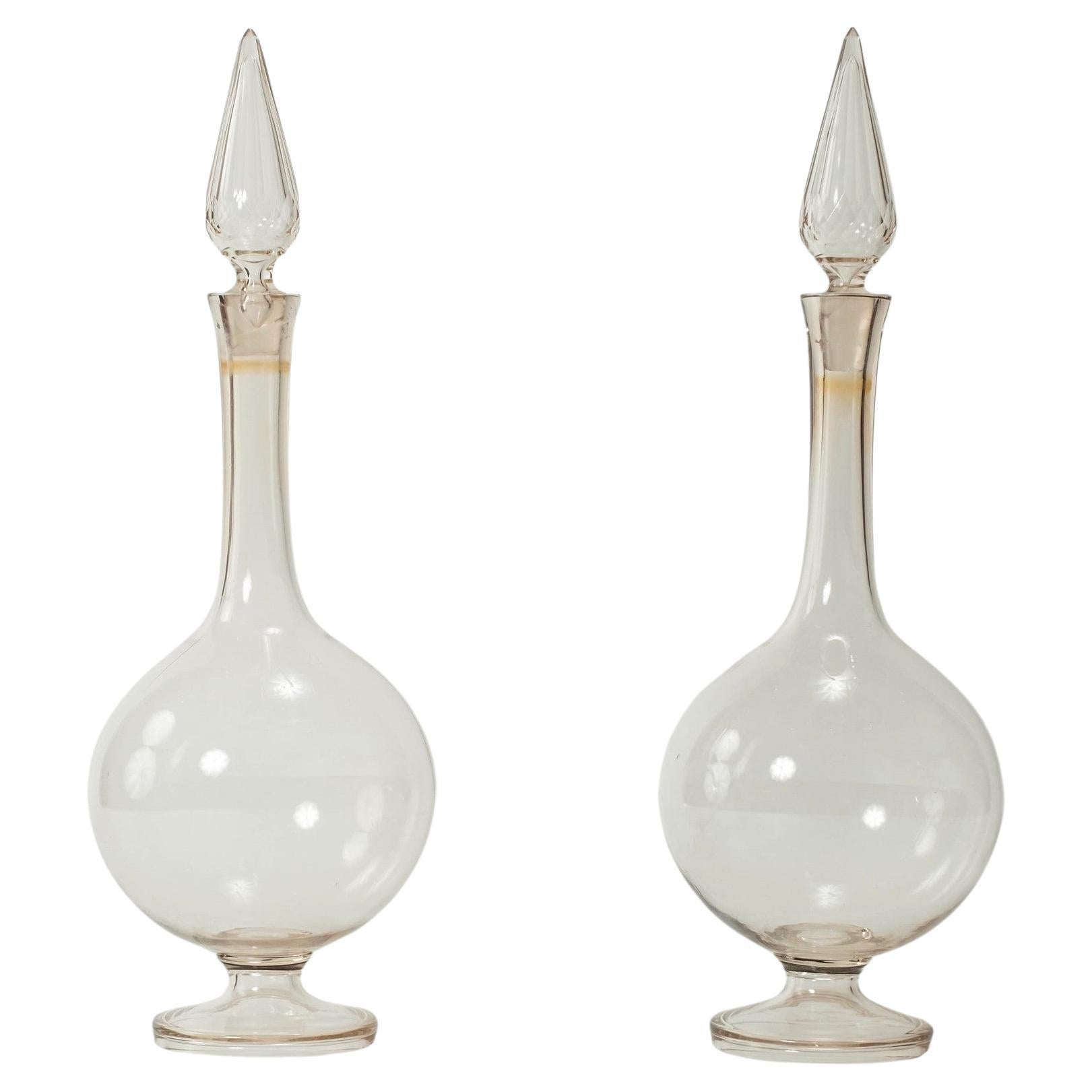 Pair 19th Century Apothecary Pharmacy Glass Carboys For Sale