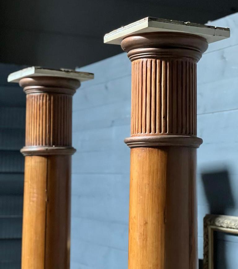 Pine Pair 19th Century Architectural Columns For Sale