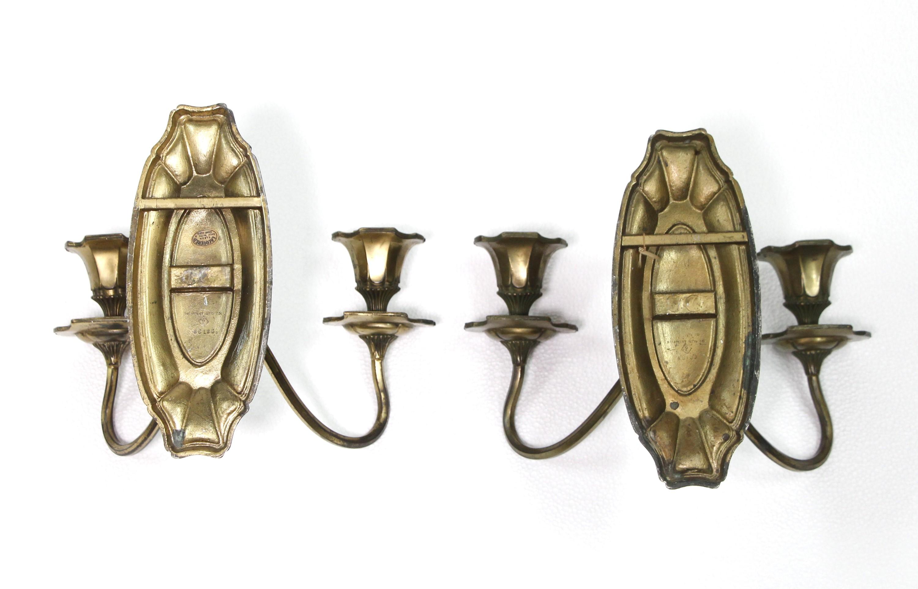 Pair 19th Century Art Nouveau Silver Candle Wall Sconces For Sale 5