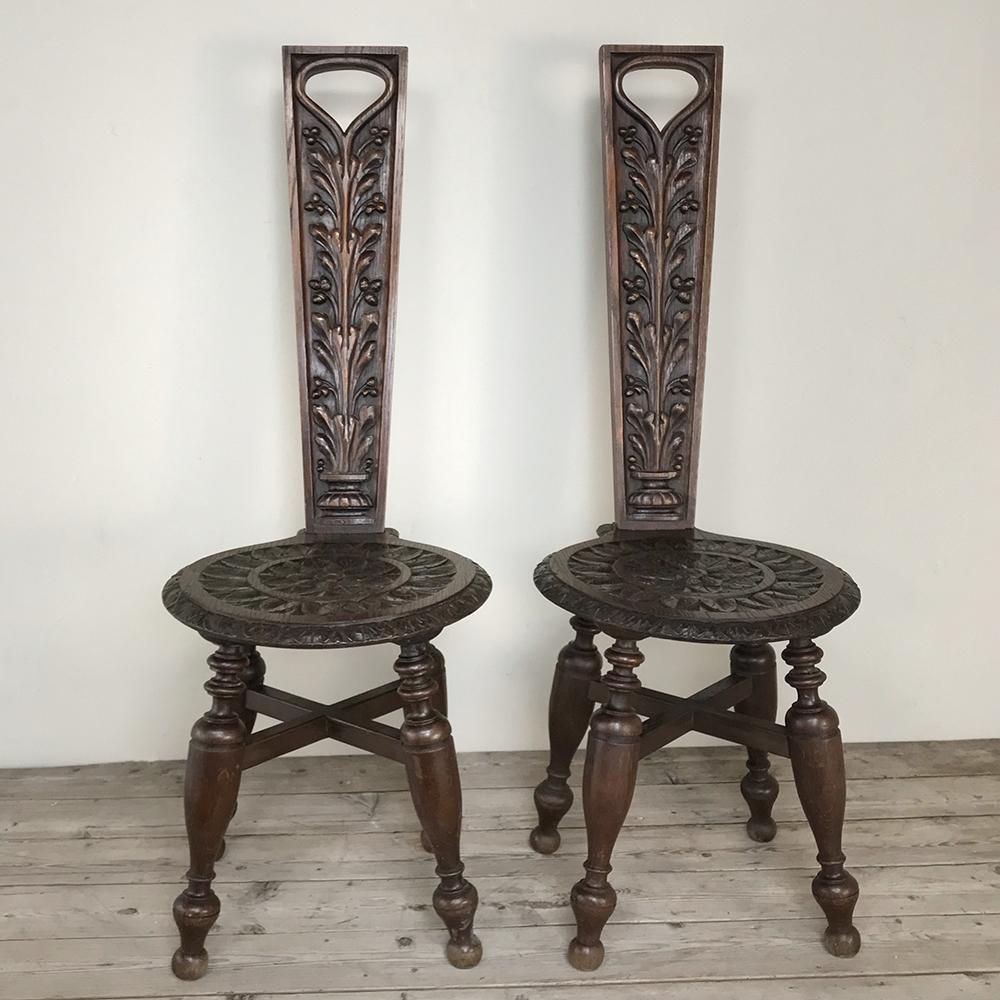 Pair of 19th Century Black Forest Chairs In Good Condition In Dallas, TX