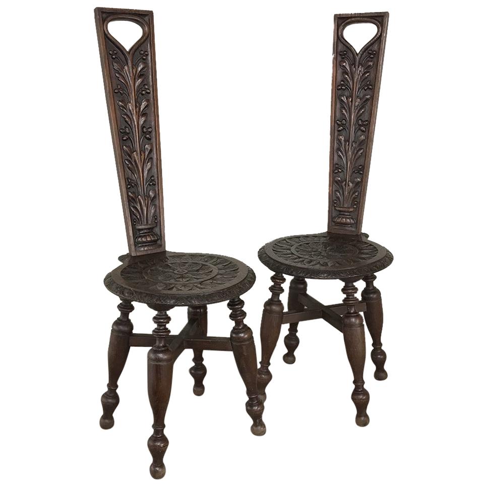 Pair of 19th Century Black Forest Chairs