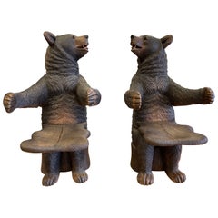 Pair 19th Century Black Forrest Chairs