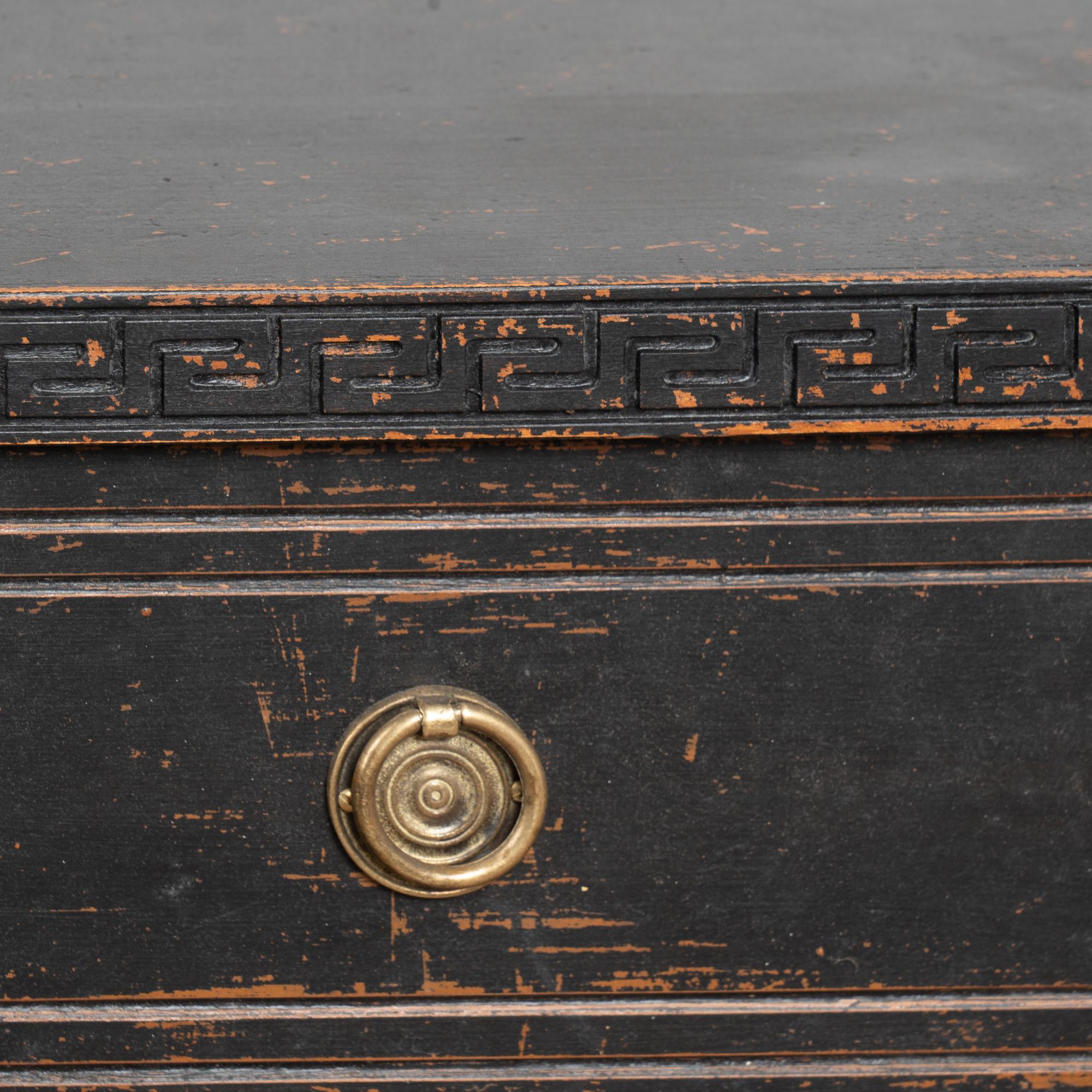 Pair, 19th Century Black Gustavian Small Chest of Drawers or Nightstands 5