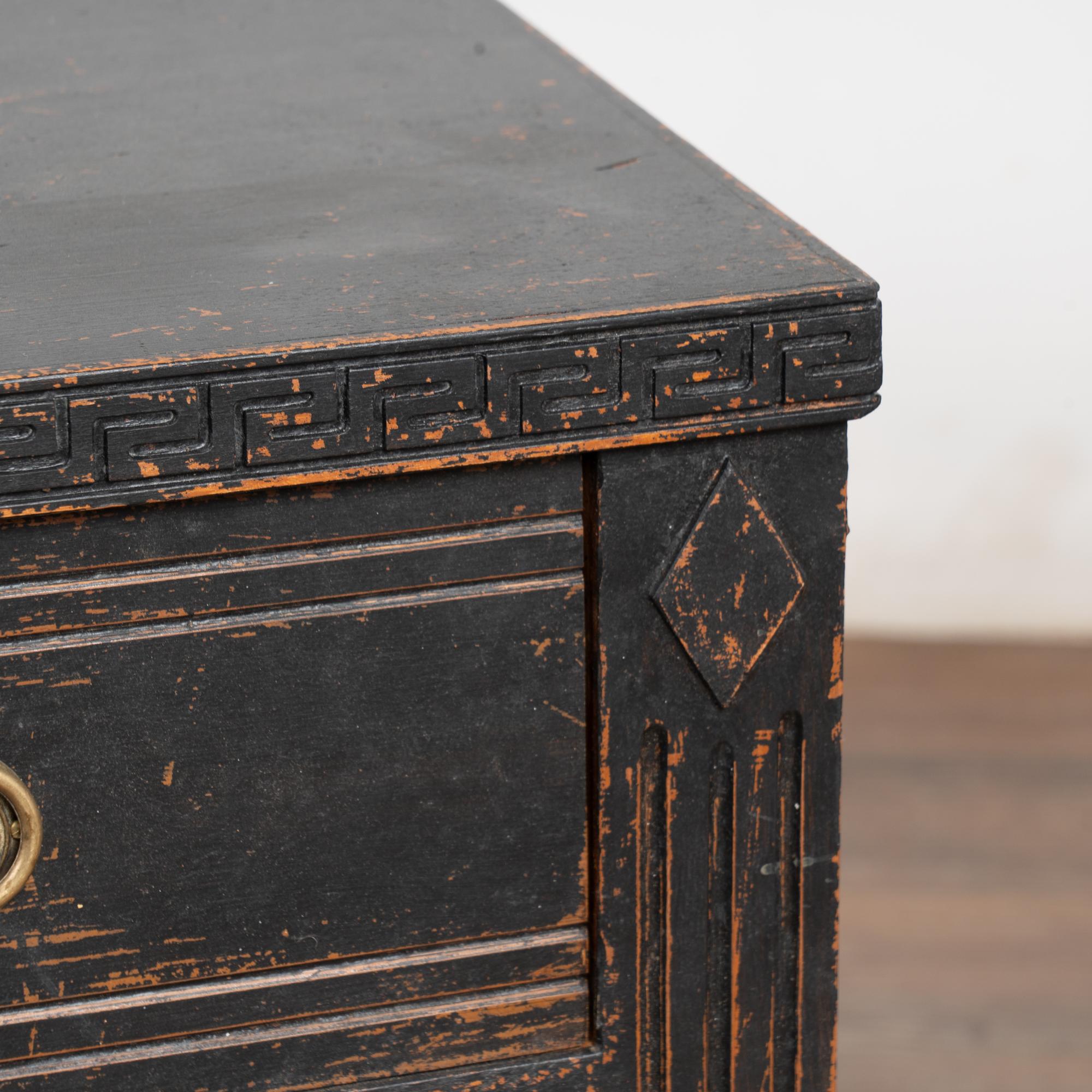Pair, 19th Century Black Gustavian Small Chest of Drawers or Nightstands 4