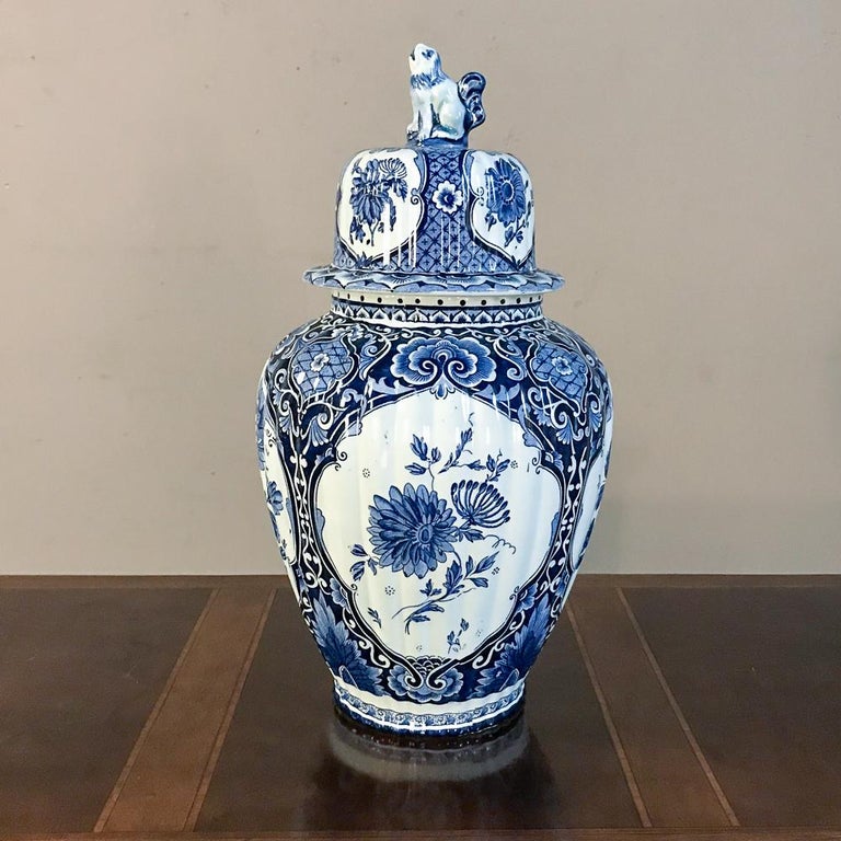 Blue and White Lidded Vase