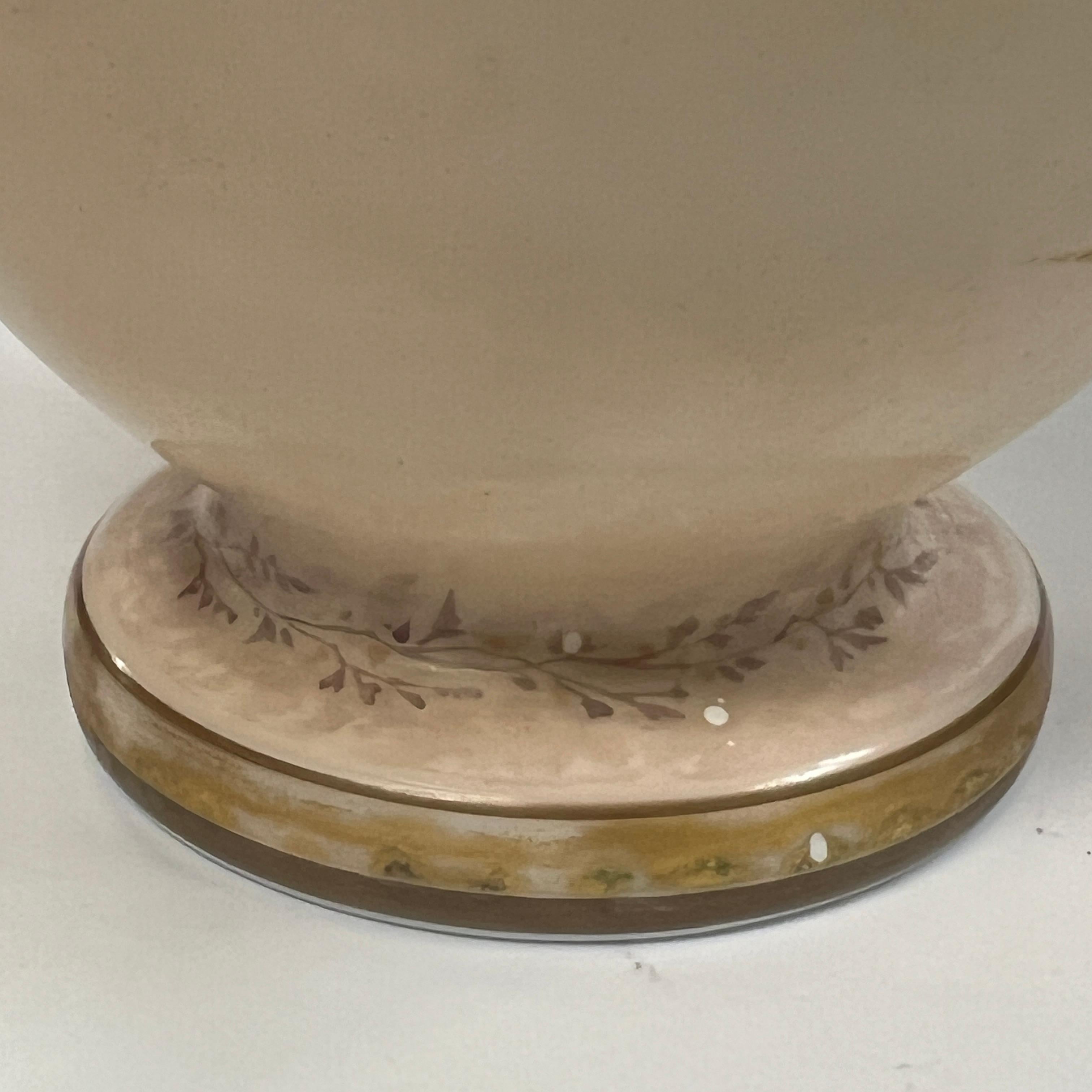 Pair 19th Century Bohemian Opaline Glass Vases Painted by Josef Ahne 7