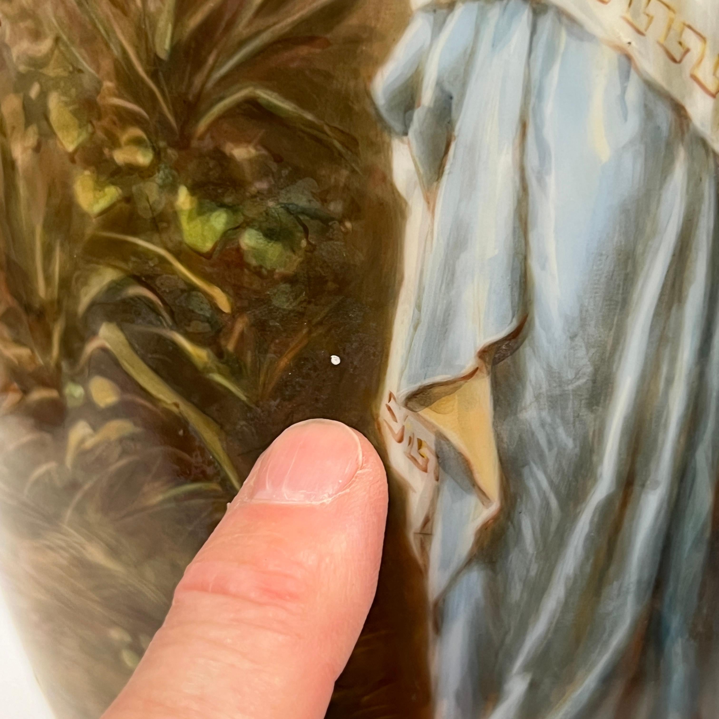 Pair 19th Century Bohemian Opaline Glass Vases Painted by Josef Ahne 13