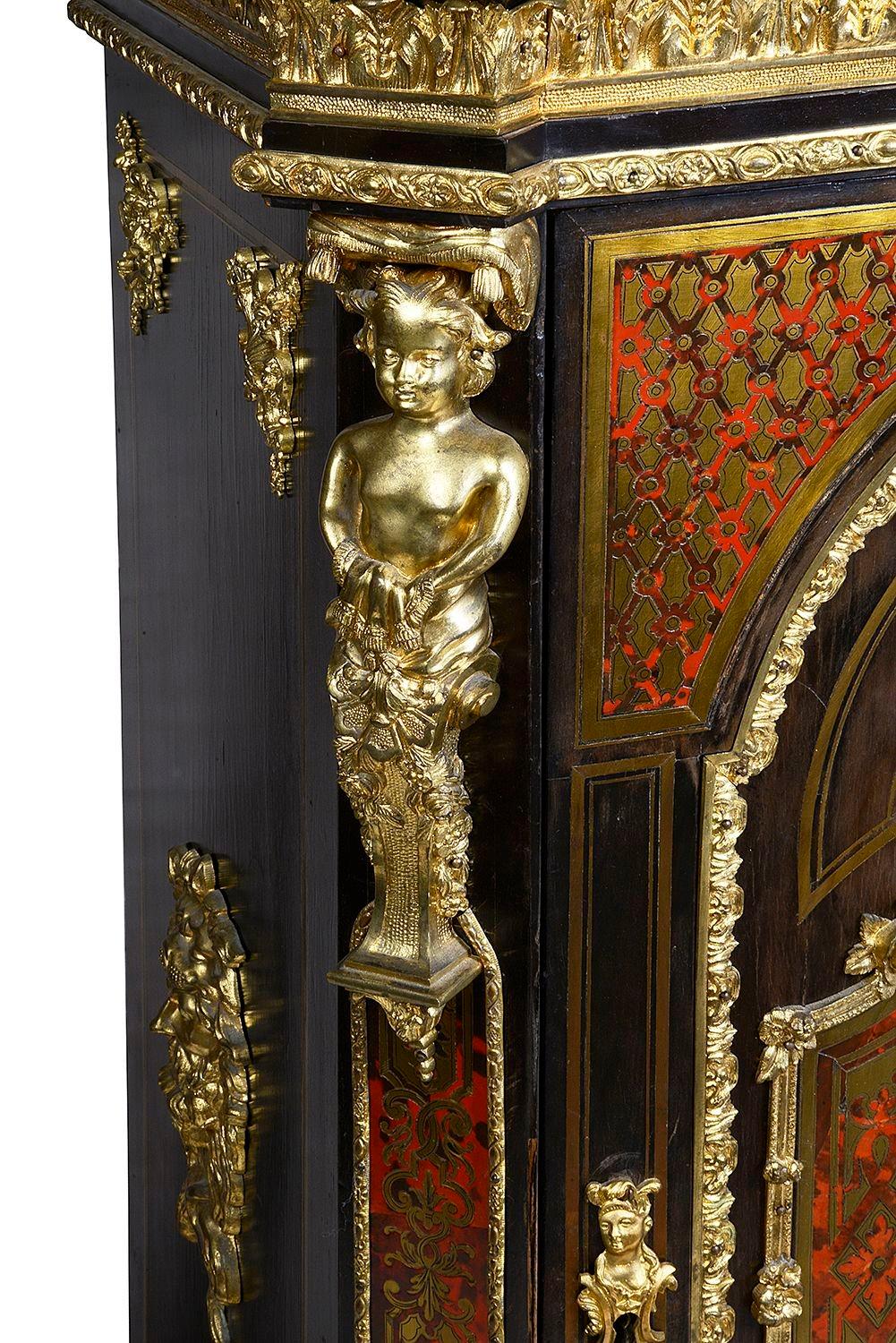 French Pair 19th Century Boulle pier cabinets For Sale
