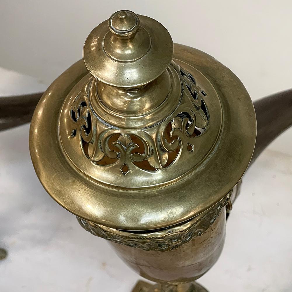 Pair 19th Century Brass & Horn Trophies For Sale 6