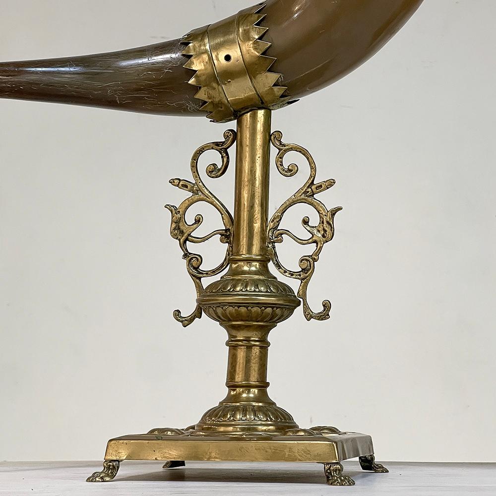 Pair 19th Century Brass & Horn Trophies For Sale 10