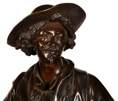 Pair 19th Century Bronze Cavaliers by Salmson.