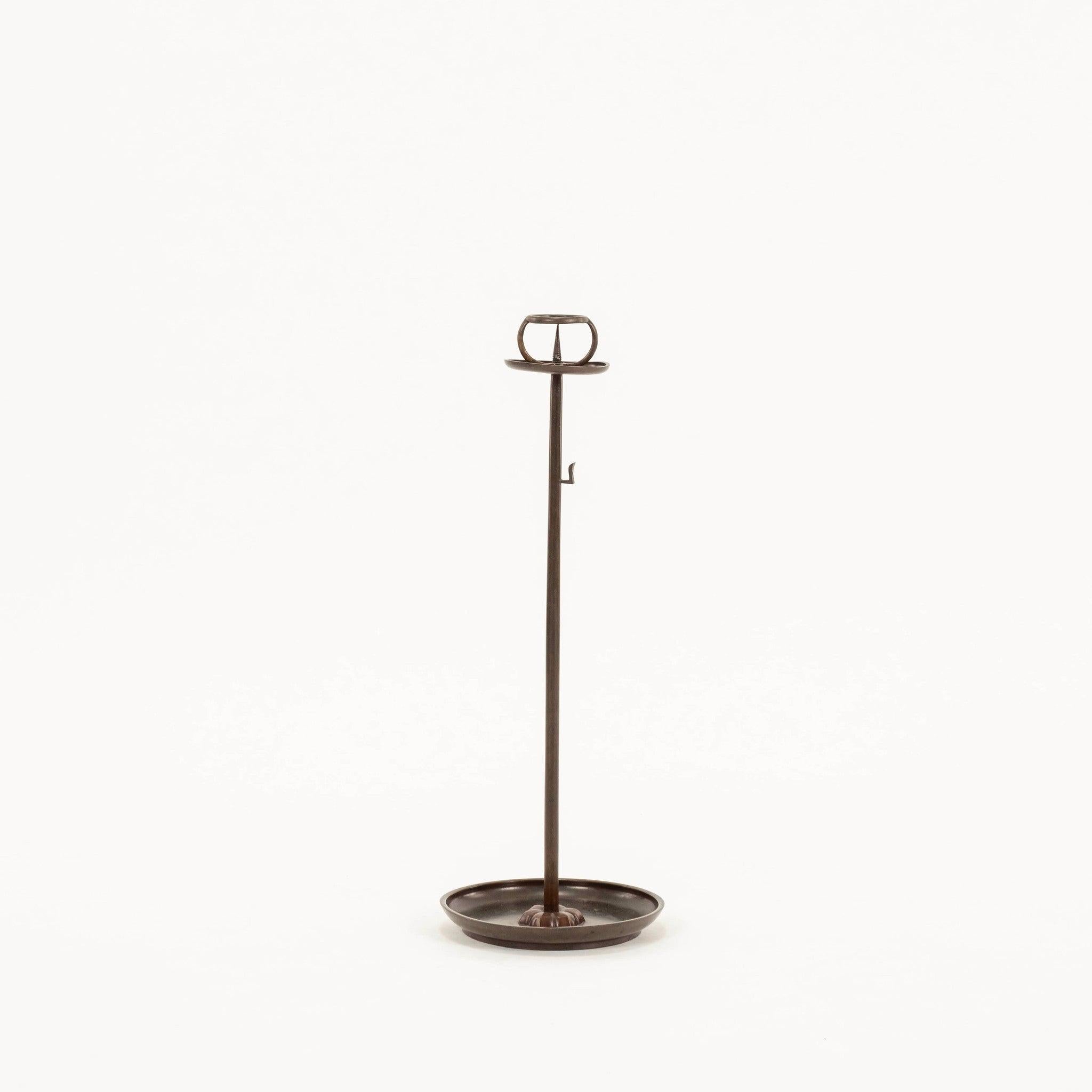 Pair 19th Century Bronze Japanese Shokudai Candle Stands For Sale 1