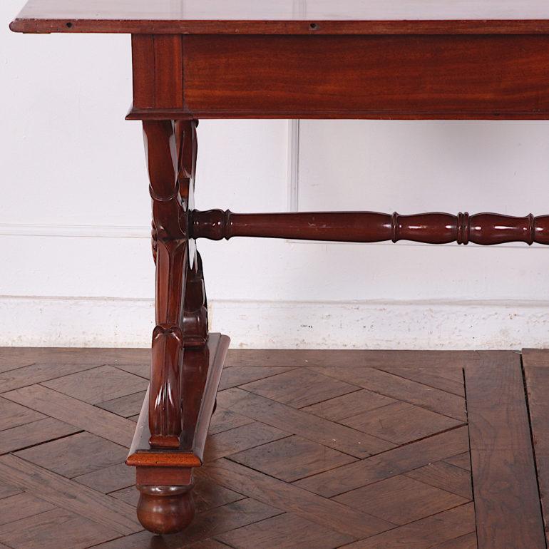 Pair of 19th Century Carved Mahogany Empire Style Console Tables 2