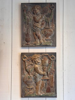 Pair 19th Century Carved Relief Panels