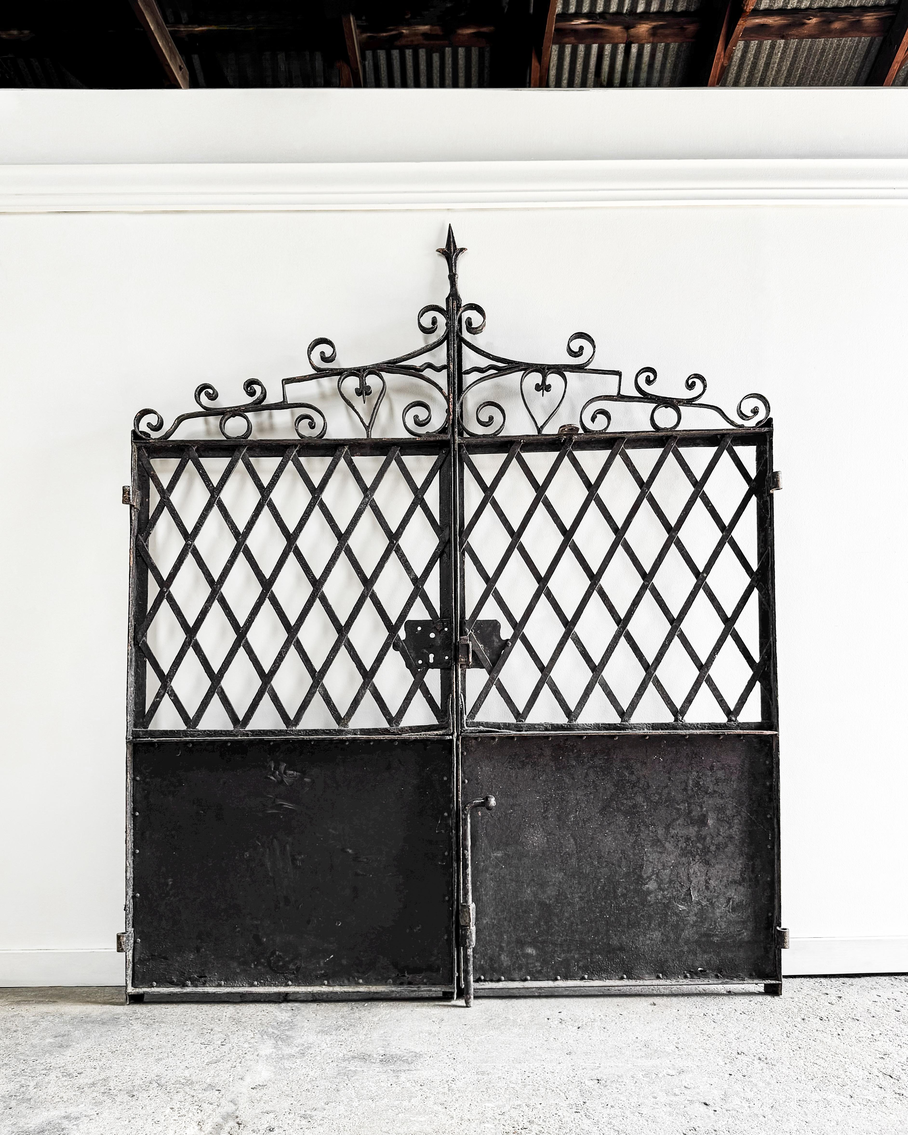 (Pair) 19th Century Cast Iron French Garden Gates 9