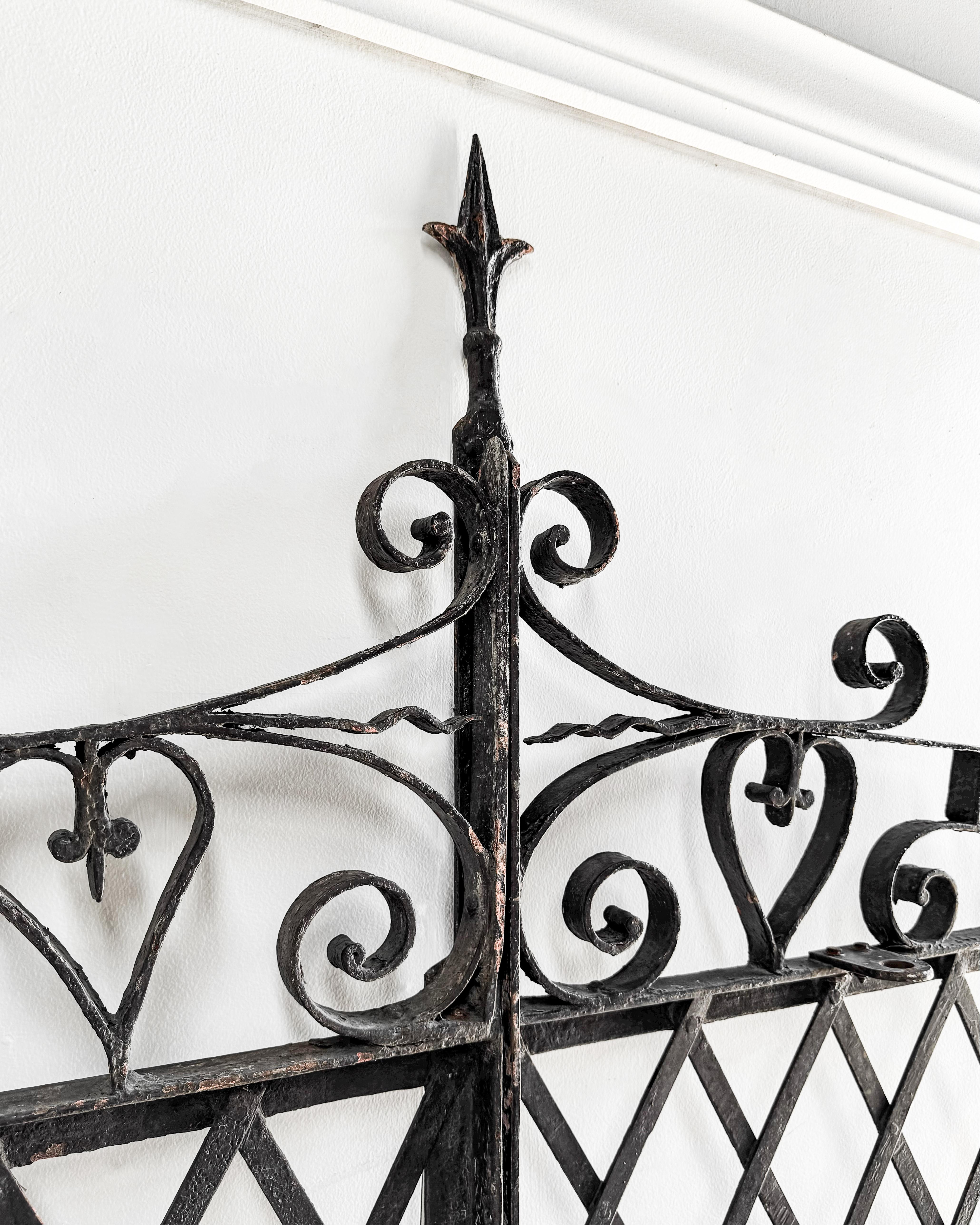 (Pair) 19th Century Cast Iron French Garden Gates 10