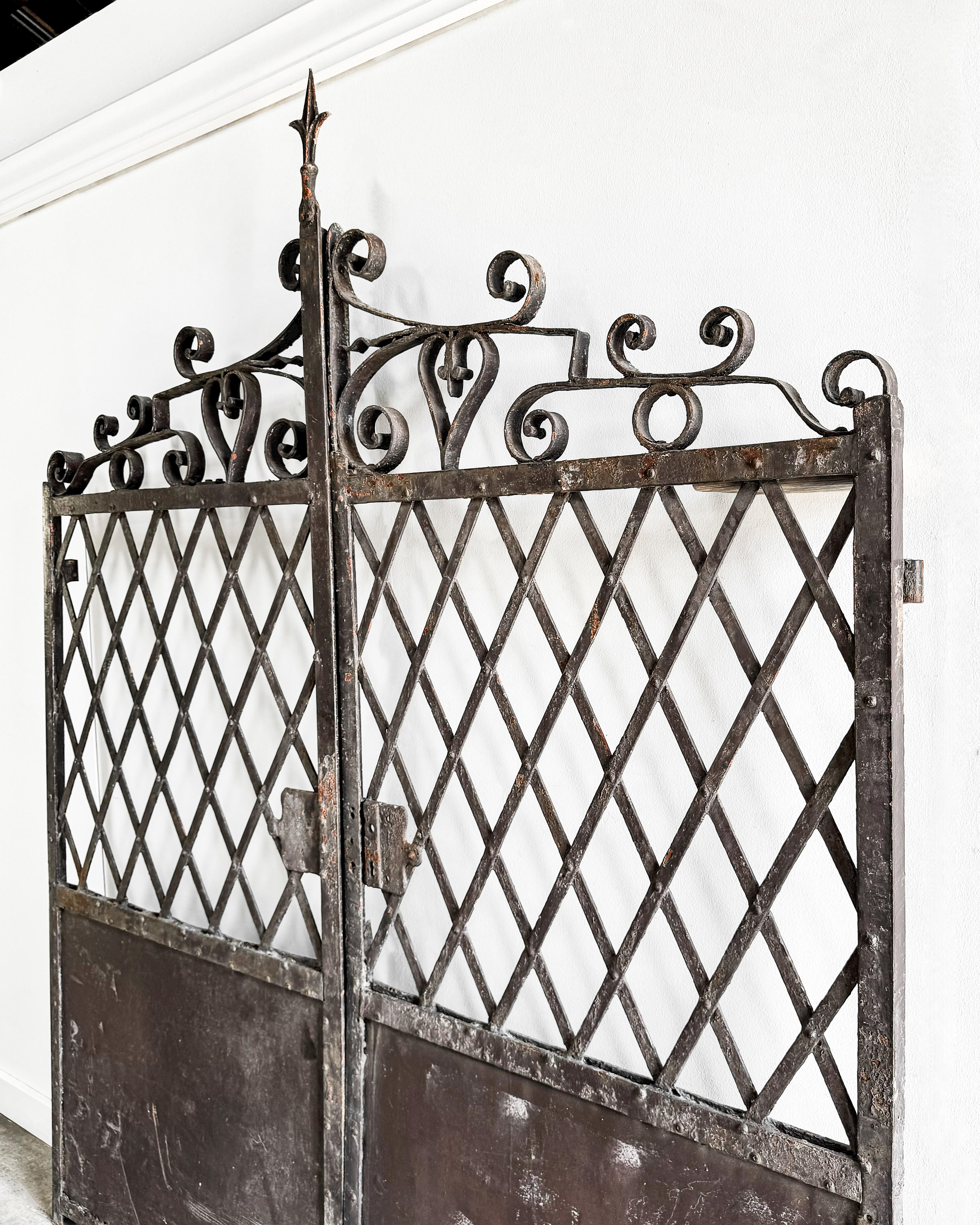 (Pair) 19th Century Cast Iron French Garden Gates 1