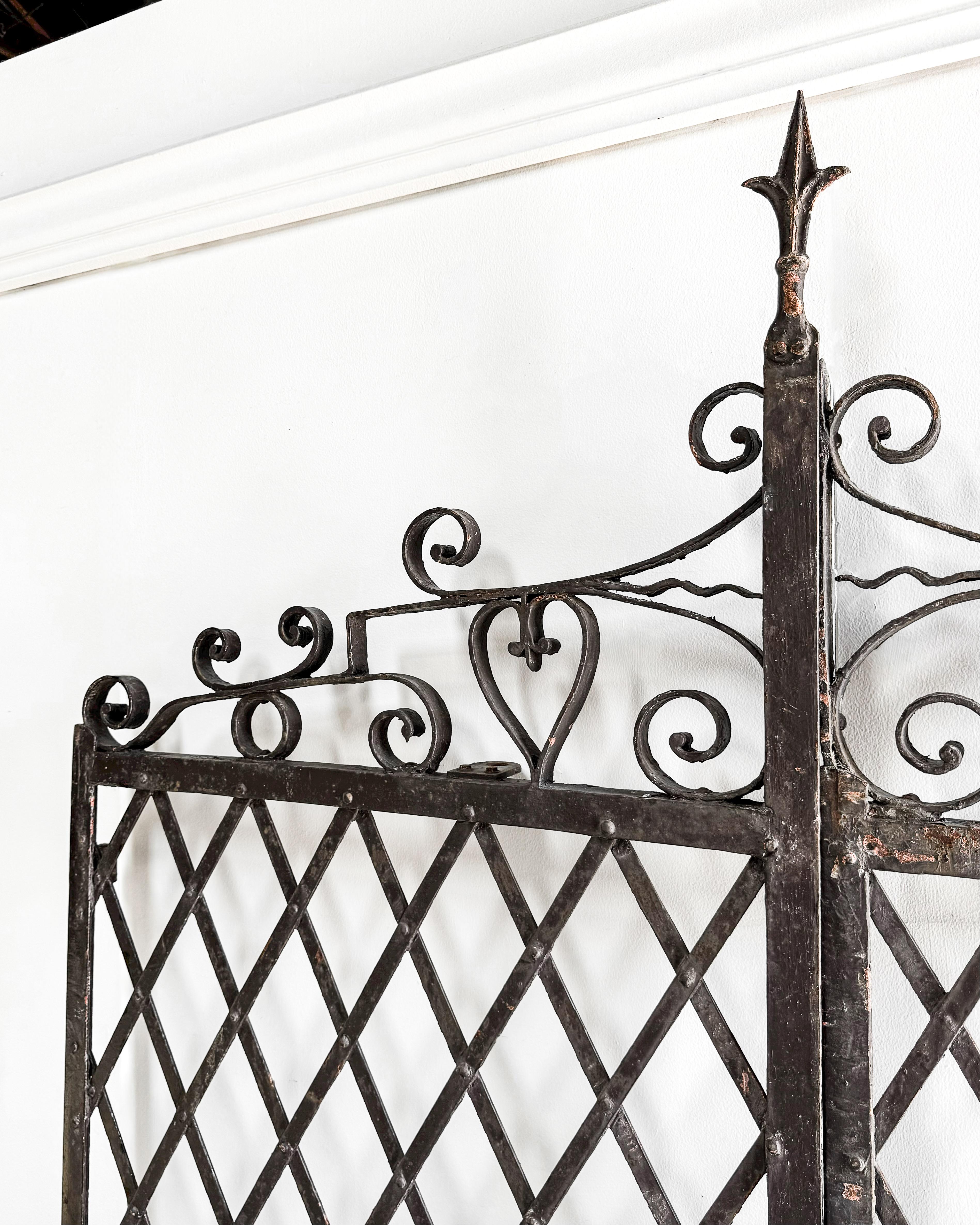 (Pair) 19th Century Cast Iron French Garden Gates 4