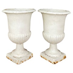Pair 19th Century Cast Iron Jardinieres, Garden Urns