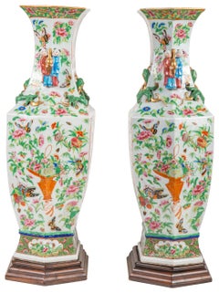 Pair of 19th Century Chinese Cantonese / Rose Medallion Vases