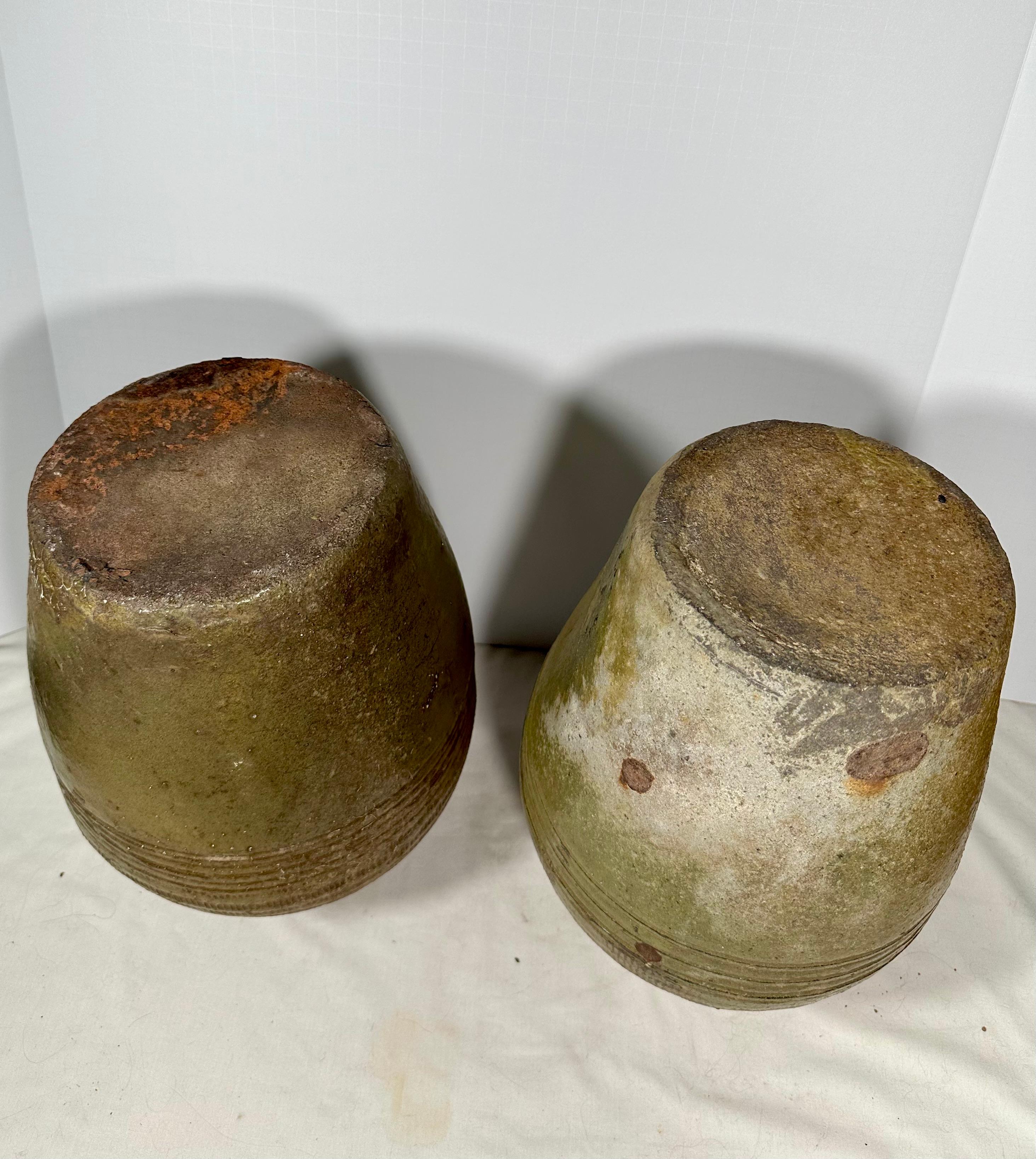 Pair 19th Century Chinese Glazed Pickling Jars. For Sale 6