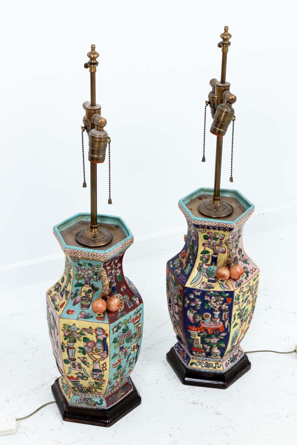 Pair 19th Century Chinese Lamps For Sale 1