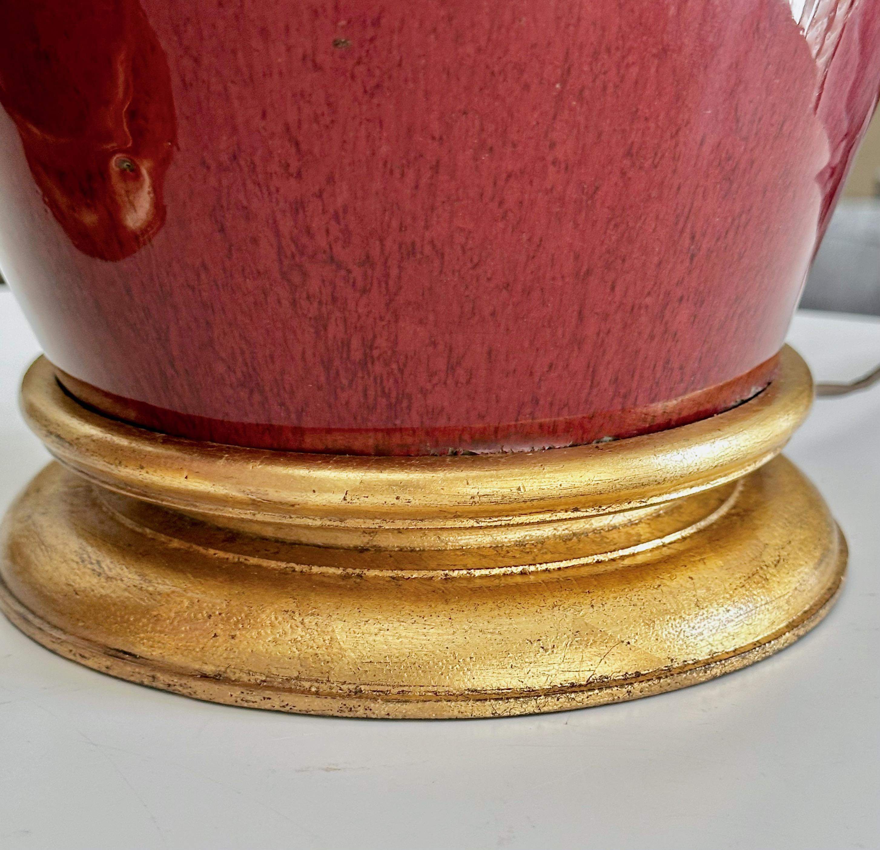Pair 19th Century Chinese Sang De Boeuf Oxblood Porcelain Table Lamps 10