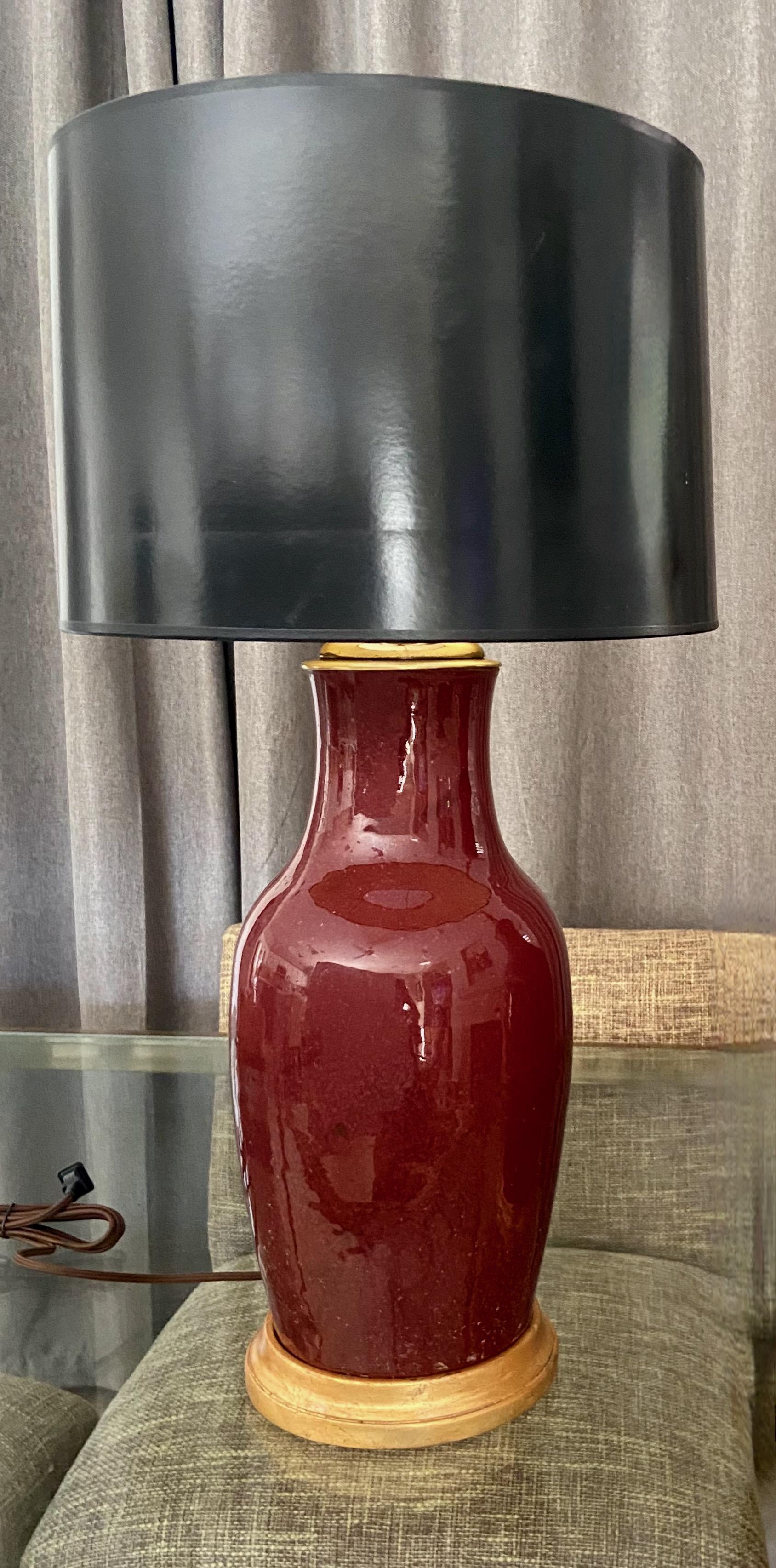 Pair 19th Century Chinese Sang De Boeuf Oxblood Porcelain Table Lamps 16