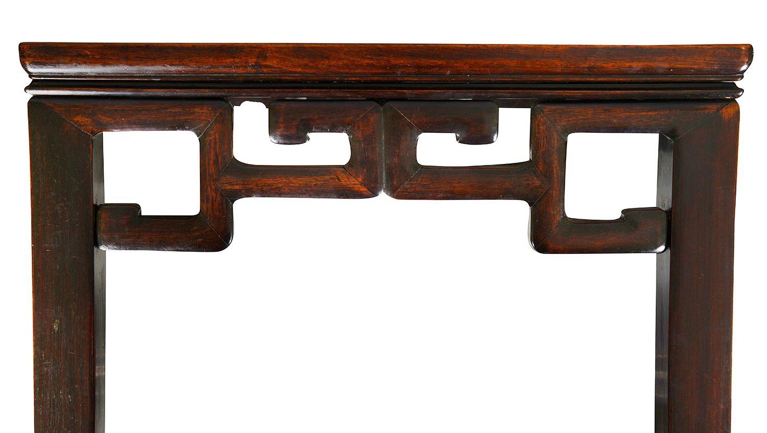 Pair 19th Century Chinese stands with inset porcelain panels In Good Condition For Sale In Brighton, Sussex