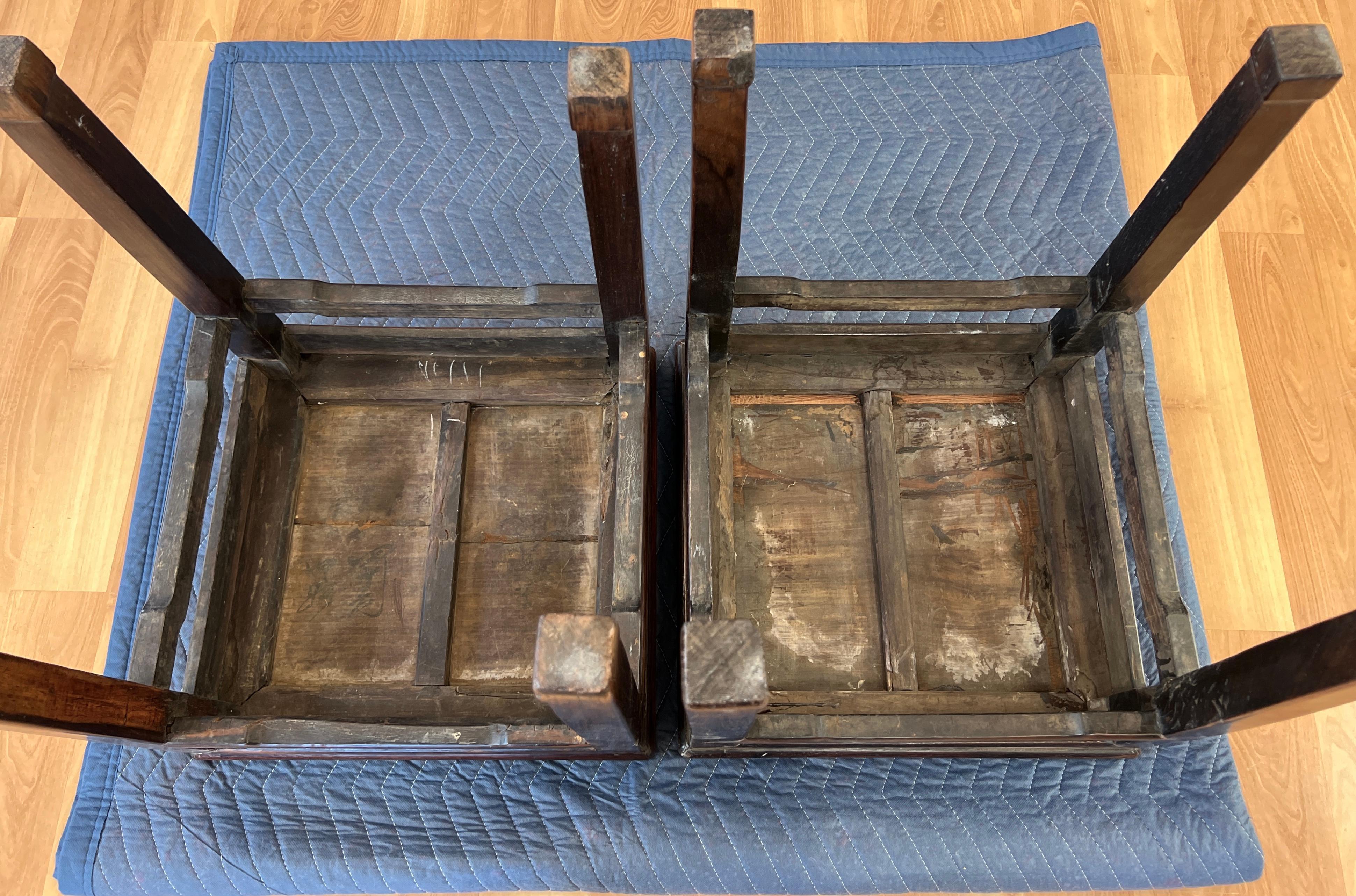 Pair 19th Century Chinese Zitan Wood Tea Tables 8