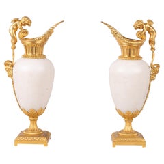 Pair 19th Century Classical Marble Ewers