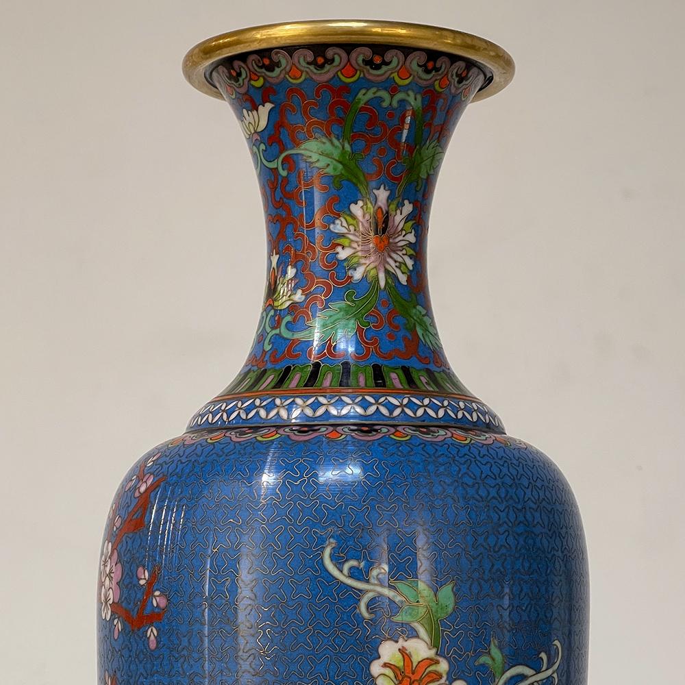Pair 19th Century Cloisonne Vases For Sale 8