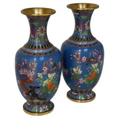 Pair 19th Century Cloisonne Vases