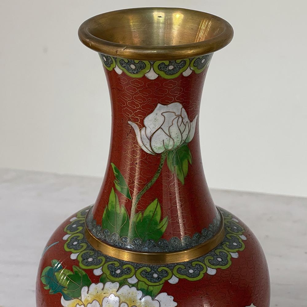 Pair 19th Century Cloissone Vases For Sale 7