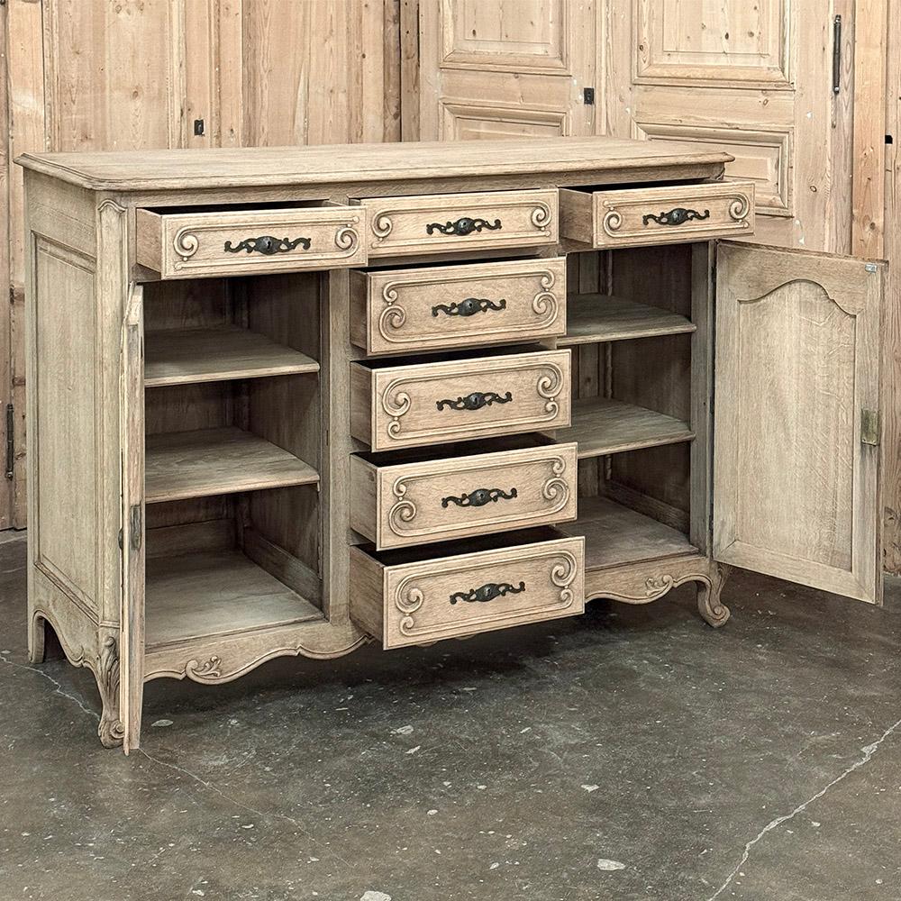 Pair 19th Century Country French Buffets in Stripped Oak For Sale 11