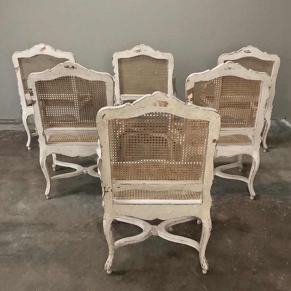 Pair of 19th Century Country French Caned Painted Armchairs 3