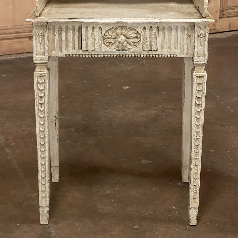 Pair 19th Century Country French Louis XVI Painted Nightstands For Sale 5