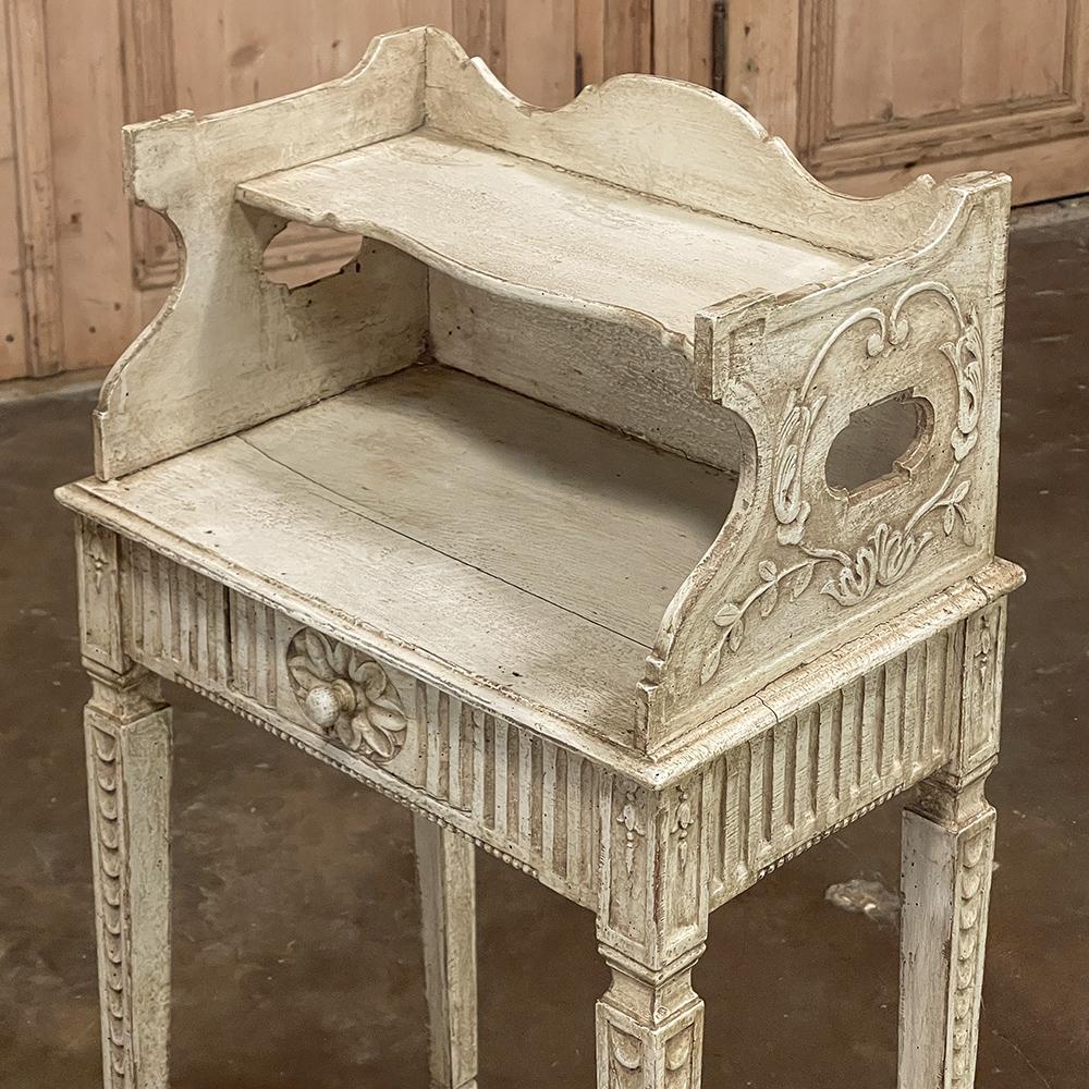 Pair 19th Century Country French Louis XVI Painted Nightstands For Sale 11
