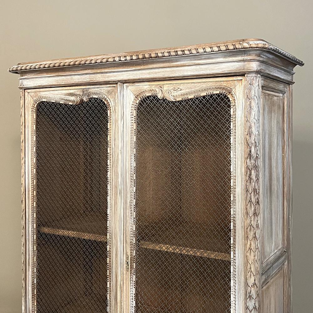 Late 19th Century Pair 19th Century Country French Louis XVI Whitewashed Bookcases For Sale