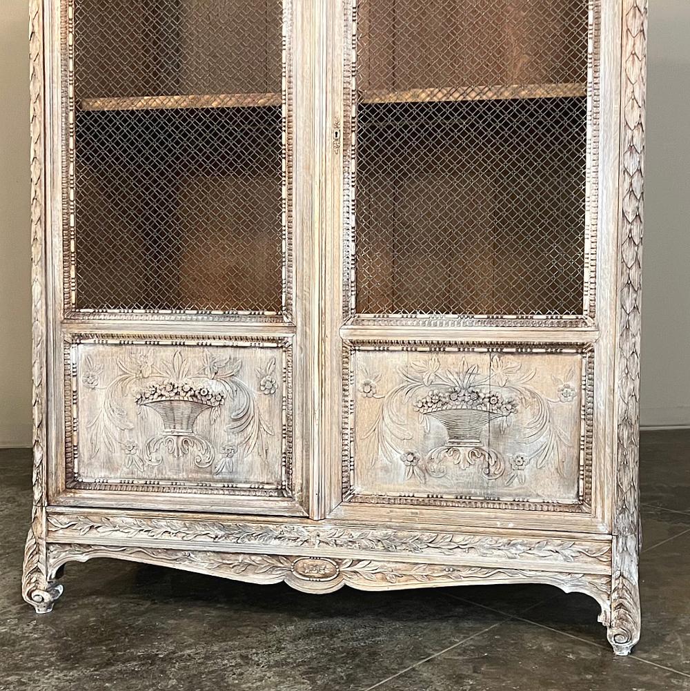 Pair 19th Century Country French Louis XVI Whitewashed Bookcases For Sale 2