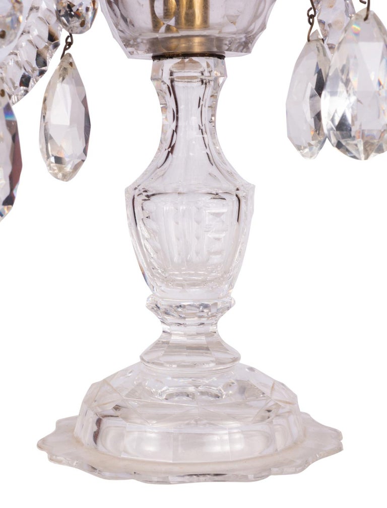 Pair of 19th Century Cut Glass Candelabra For Sale at 1stDibs