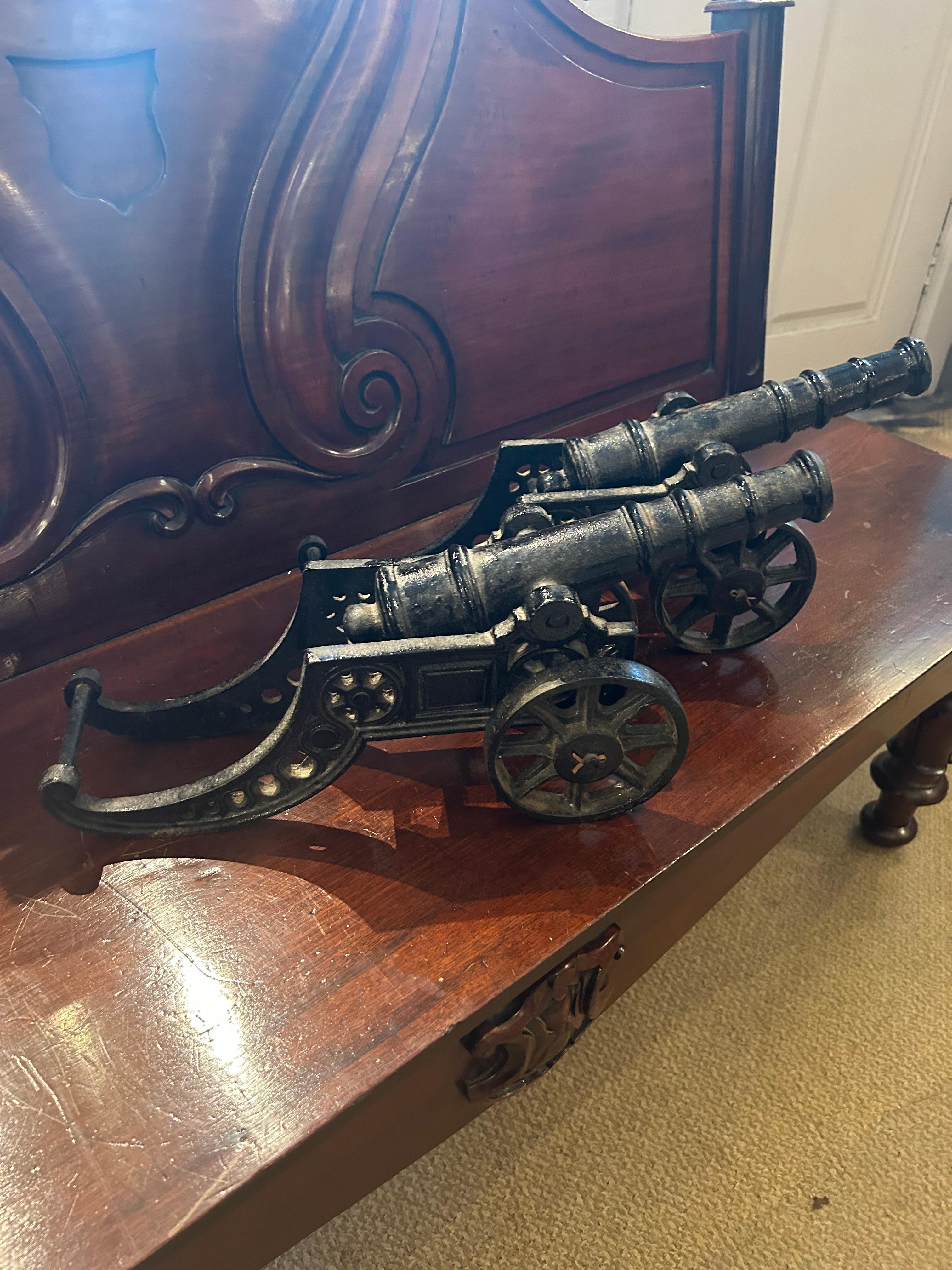 Napoleon III Pair 19th Century Decorative Desktop Signalling Cannons For Sale