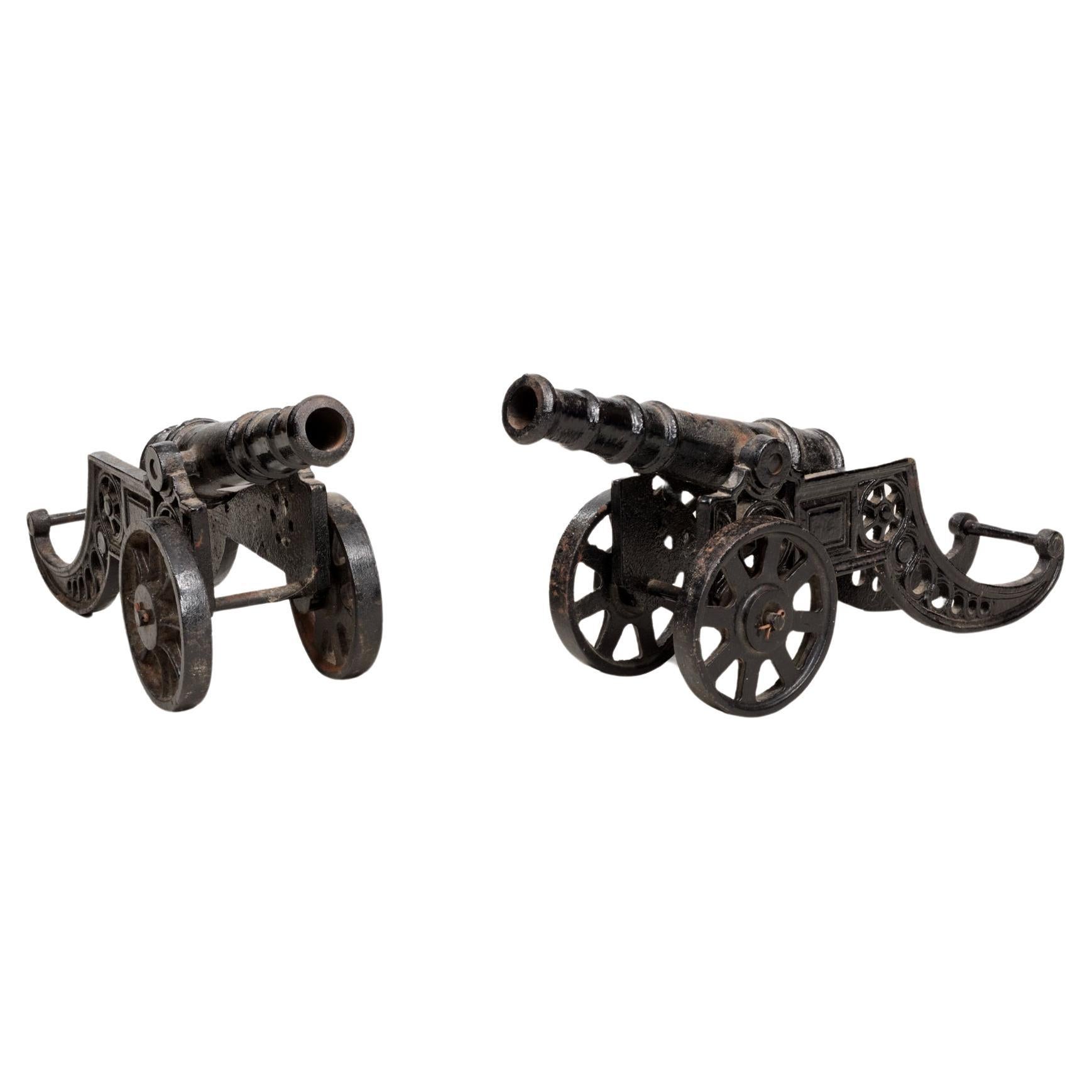 Pair 19th Century Decorative Desktop Signalling Cannons