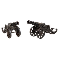 Vintage Pair 19th Century Decorative Desktop Signalling Cannons