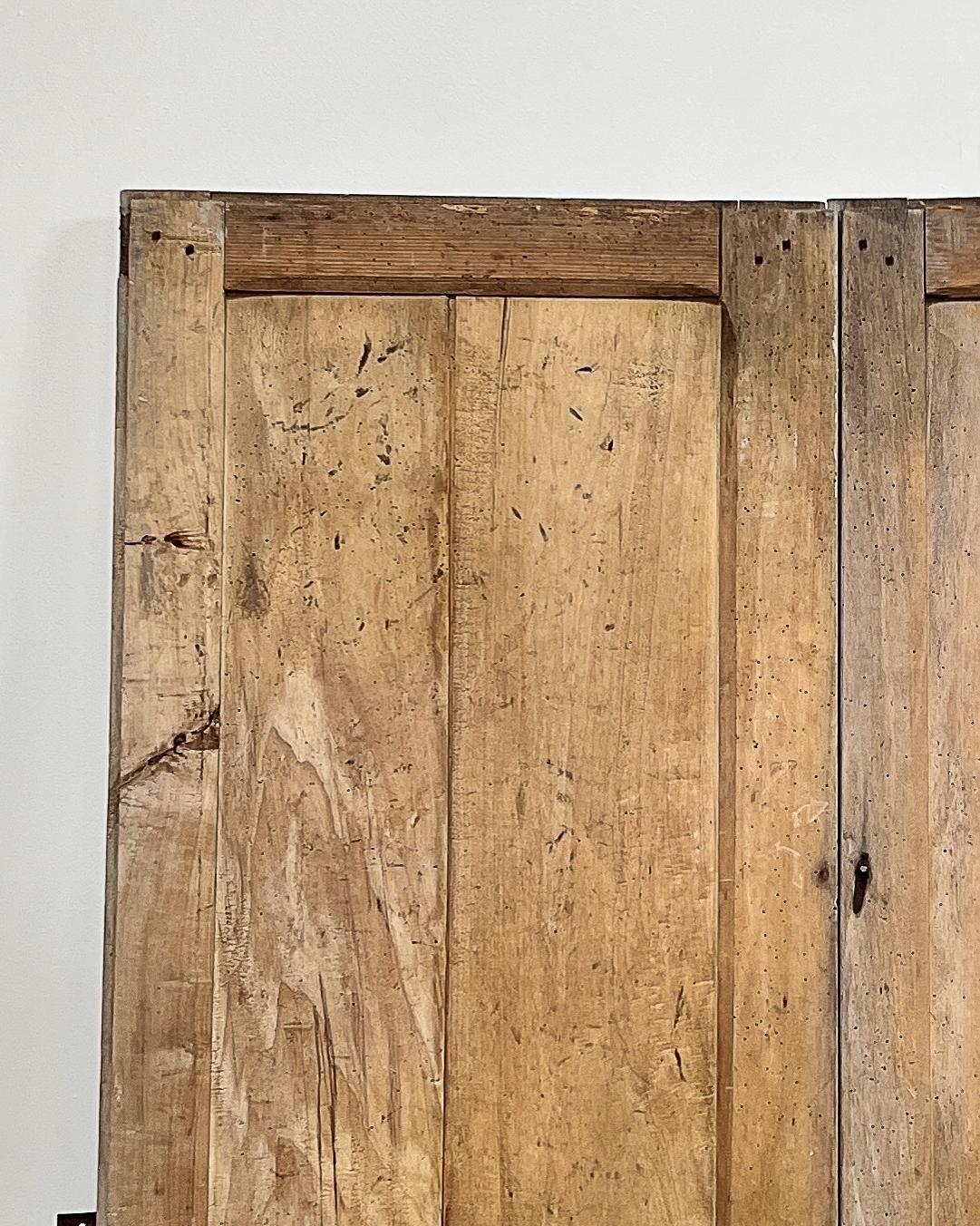 Pair 19th Century Distressed French Cupboard Doors For Sale 6