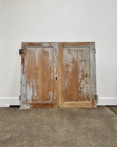 Pair 19th Century Distressed French Cupboard Doors