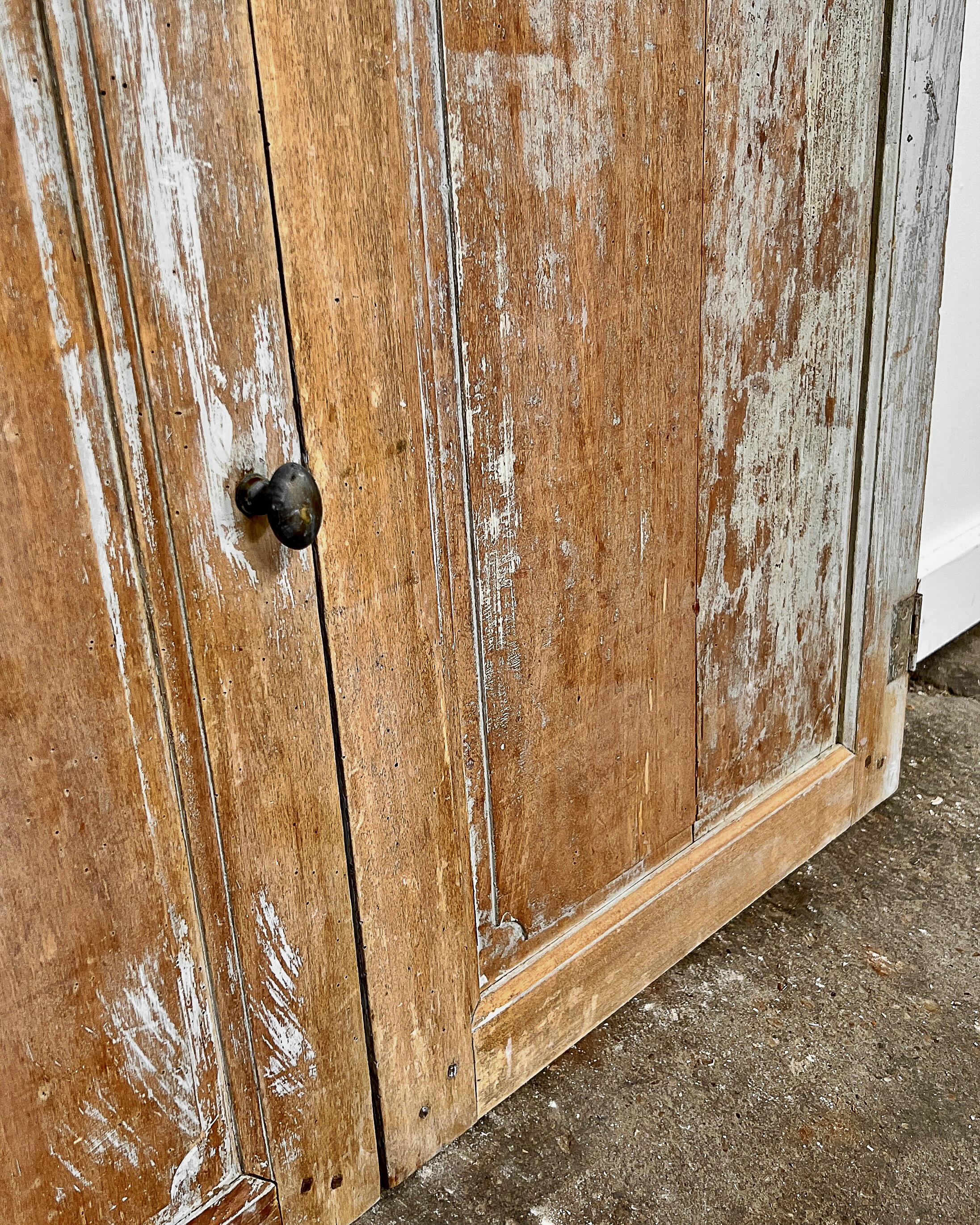 Pair 19th Century Distressed French Cupboard Doors For Sale 3