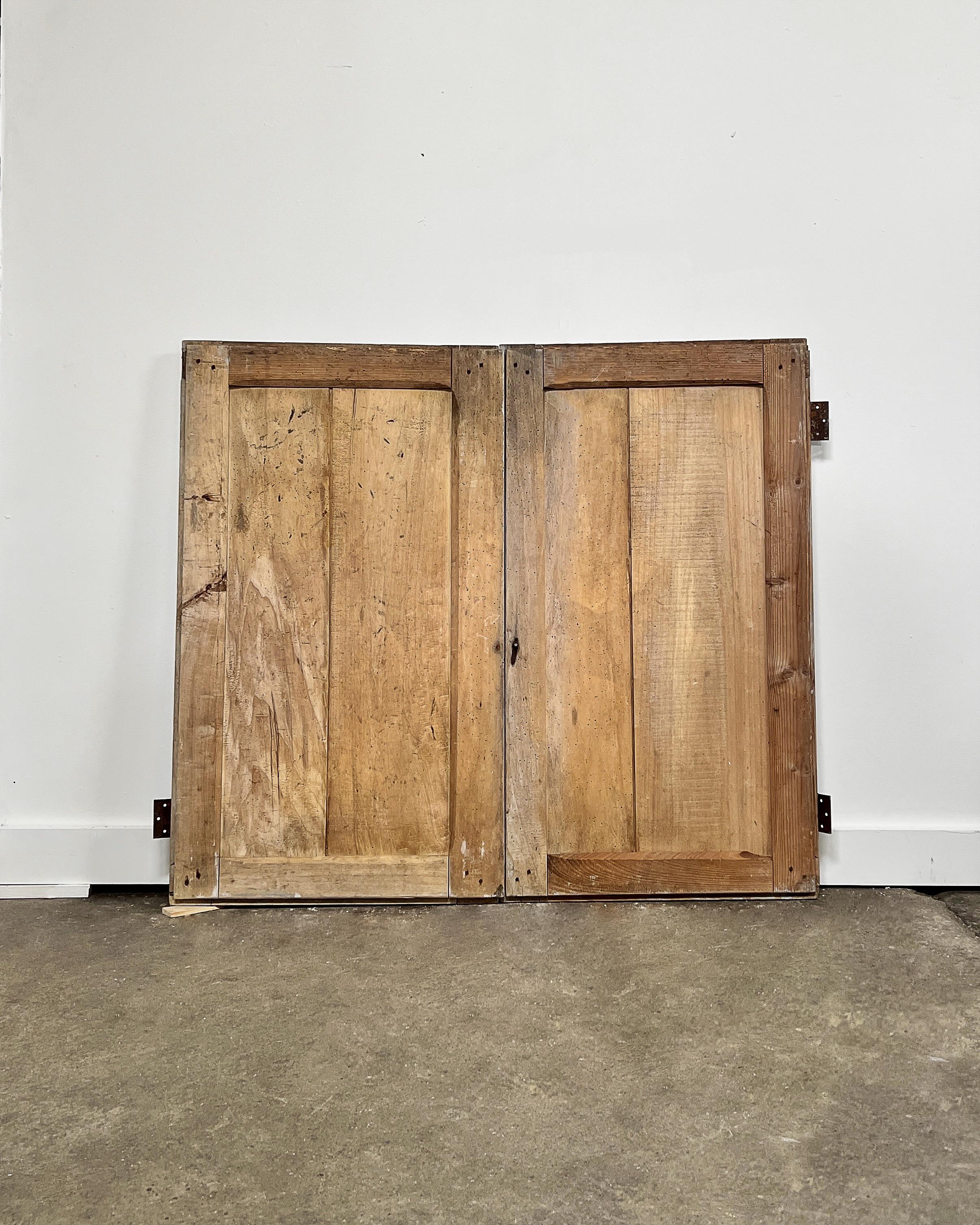 Pair 19th Century Distressed French Cupboard Doors For Sale 5